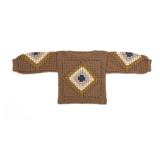 Playing With Diamonds Crochet Pullover made using Red Heart yarn