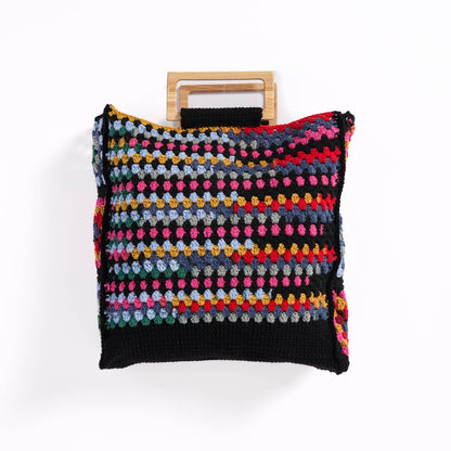 Red Heart Granny Squares & Stripes Crochet Tote Granny Squares & Stripes Crochet Tote made using Red Heart yarn