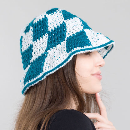 Red Heart Crochet Glow-y Checkerboard Hat Crochet Glow-Y Checkerboard Hat made using Red Heart yarn
