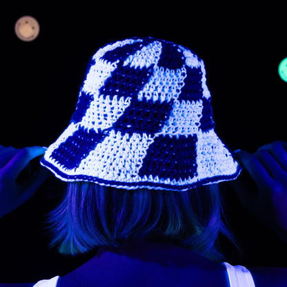 Red Heart Crochet Glow-y Checkerboard Hat Crochet Glow-Y Checkerboard Hat made using Red Heart yarn