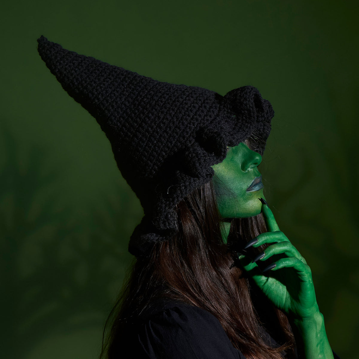 Crochet Witchy Hat made using Red Heart yarn