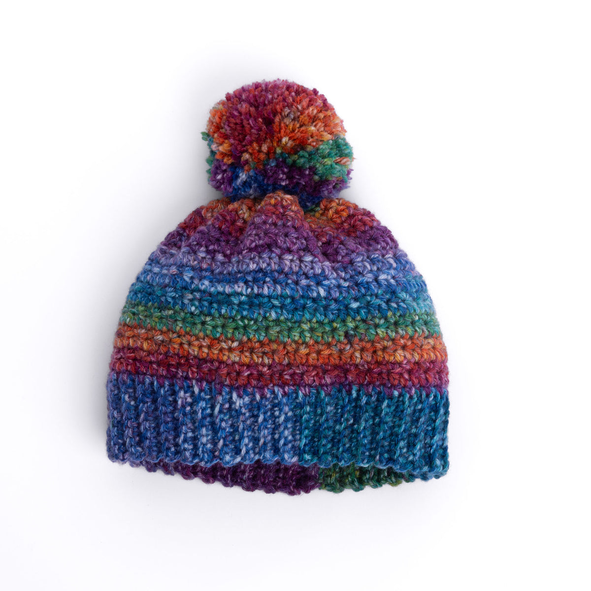 Crochet Color Bits Hat made using Red Heart yarn