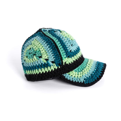 Red Heart Crochet Upcycled Granny Cap Cyber Leaf