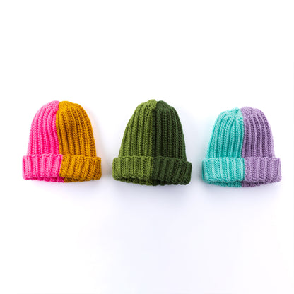 Red Heart Color Duo Crochet Rib Beanie All Variants