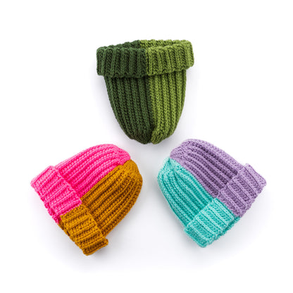 Red Heart Color Duo Crochet Rib Beanie All Variants