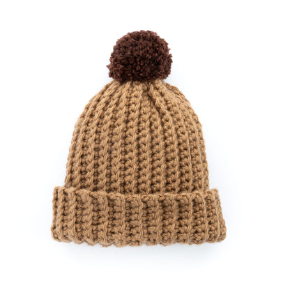 Red Heart Buckleberry Ridge Crochet Hat Crocheted beanie with a pom-pom, Version 2