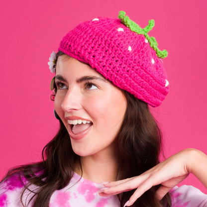 Red Heart Crochet Feeling Fruity Berets Strawberry