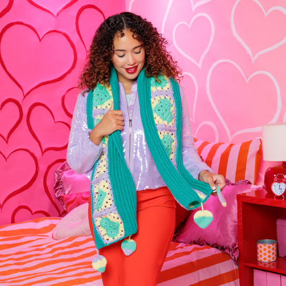 Red Heart Hearts All Around Crochet Scarf Hearts All Around Crochet Scarf made using Red Heart yarn