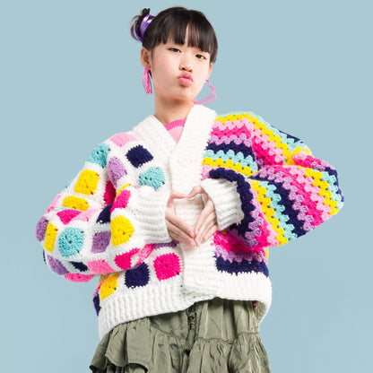 Red Heart On the Bright Side Crochet Cardigan On The Bright Side Crochet Cardigan made using Red Heart yarn