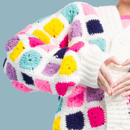 Red Heart On the Bright Side Crochet Cardigan On The Bright Side Crochet Cardigan made using Red Heart yarn