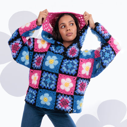 Red Heart Crochet Flower Power Hoodie Crochet Flower Power Hoodie made using Red Heart yarn