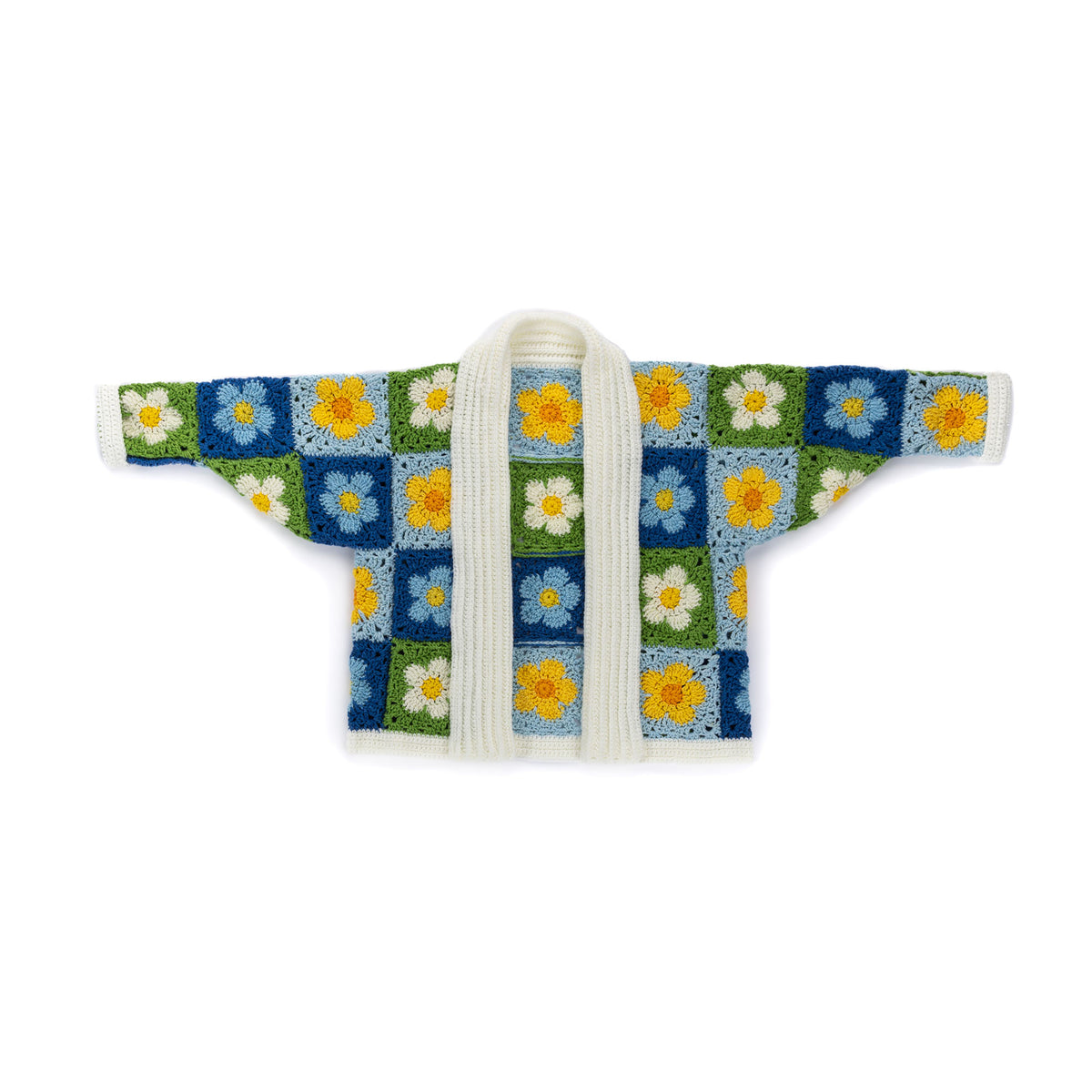 Cozy Posies Crochet Granny Cardigan made using Red Heart yarn