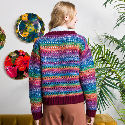 Red Heart Crochet Airy Stripes Cardigan Crochet Airy Stripes Cardigan made using Red Heart yarn