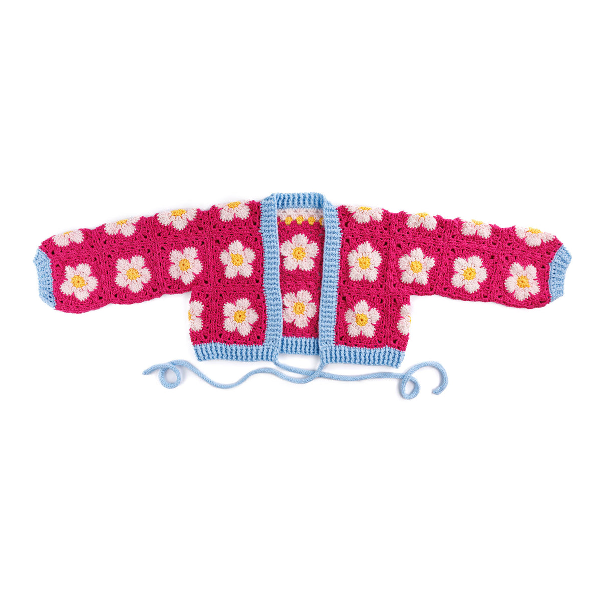 Crochet Perfect Posy Wrap Cardigan made using Red Heart yarn