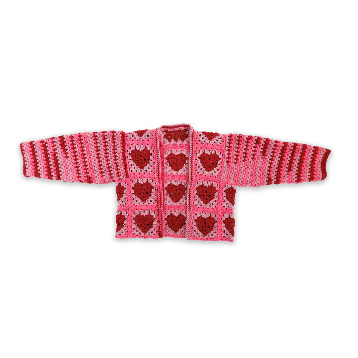 Crochet Party Hearty Cardi made using Red Heart yarn