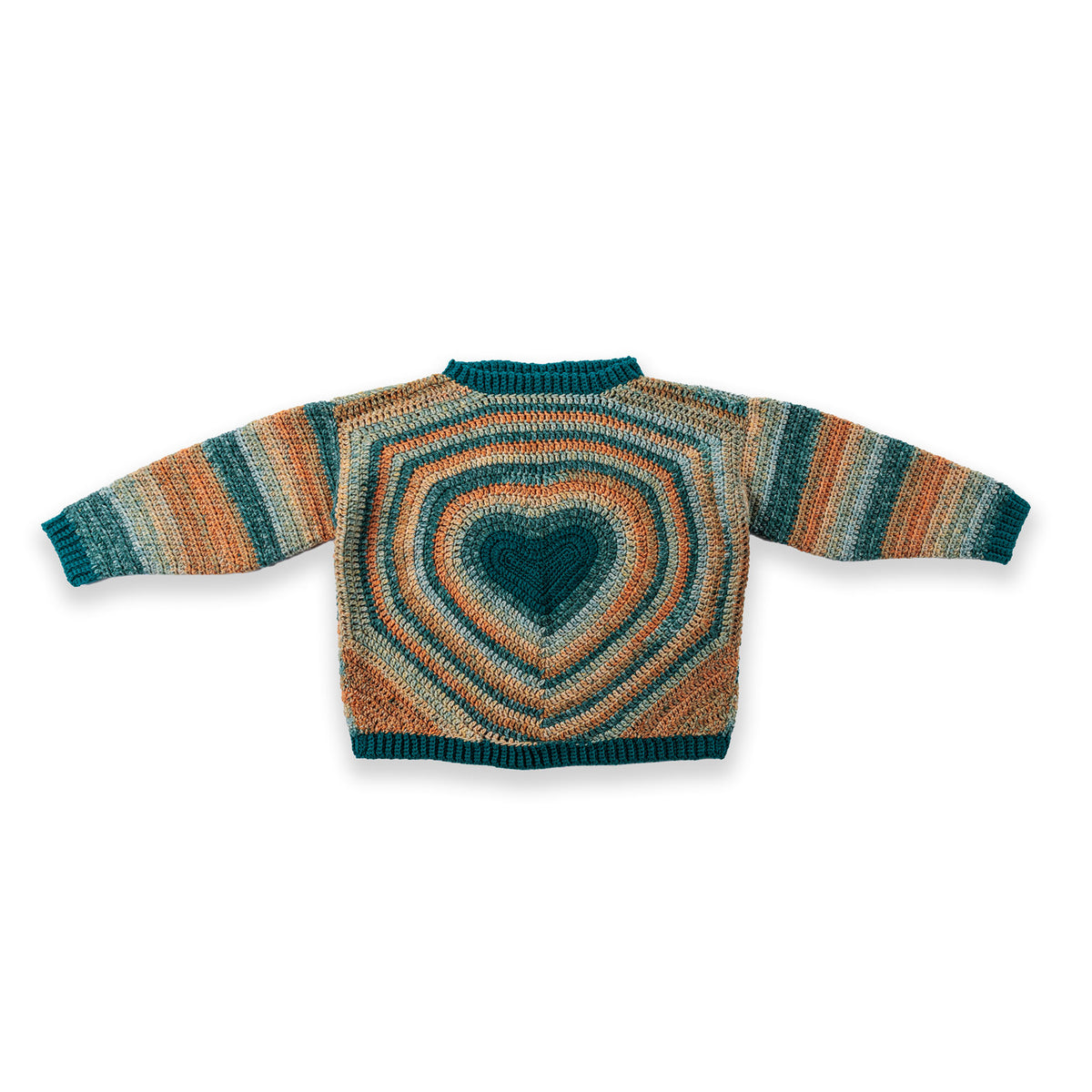 Crochet From The Heart Sweater made using Red Heart yarn