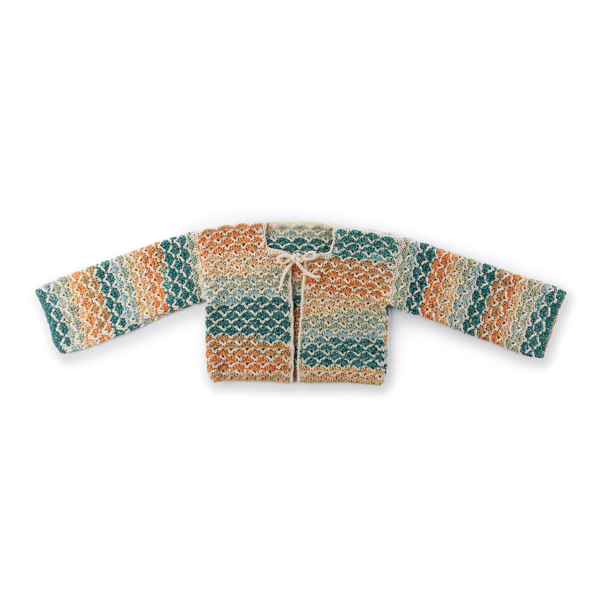 Crochet Shell Stitch Cardigan made using Red Heart yarn