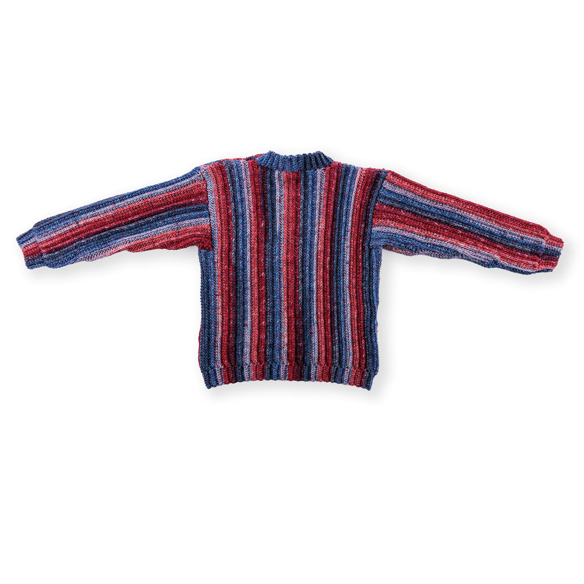 Sizzling Stripes Crochet Pullover made using Red Heart yarn