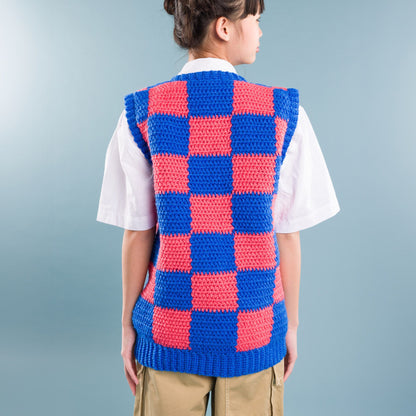 Red Heart Crochet Checkerboard Mood Sweater Vest Crochet Checkerboard Mood Sweater Vest made using Red Heart yarn