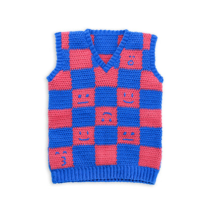 Red Heart Crochet Checkerboard Mood Sweater Vest Crochet Checkerboard Mood Sweater Vest made using Red Heart yarn