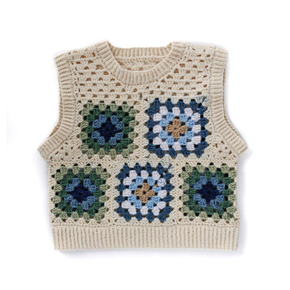 Red Heart Crochet Granny Vest With Knit Details Version 2