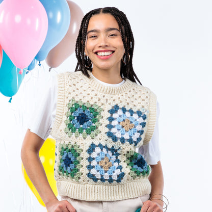 Red Heart Crochet Granny Vest With Knit Details Version 2