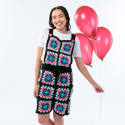 Red Heart Crochet Granny Square Shortalls All Variants