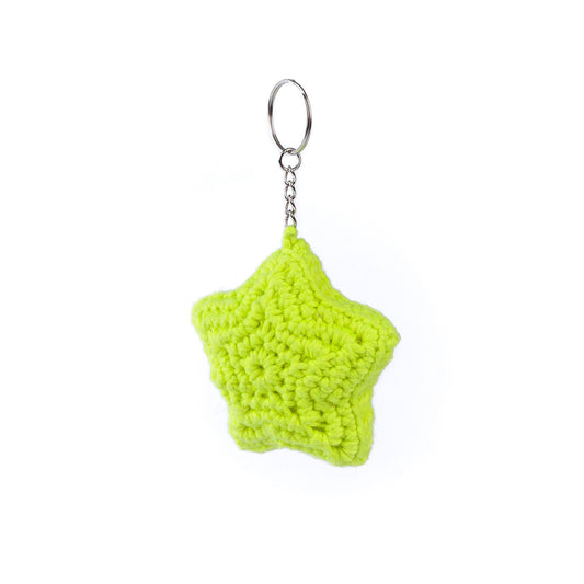 Super Glowing Star Charm made using Red Heart yarn