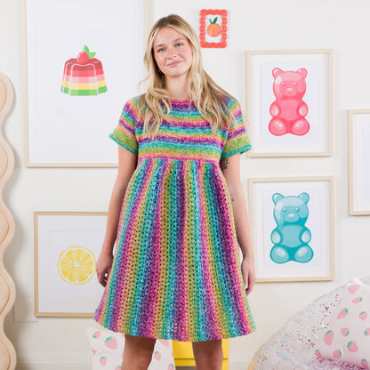 Red Heart Bitty Stripes Baby Doll Knit Tunic Bitty Stripes Baby Doll Knit Tunic made using Red Heart yarn