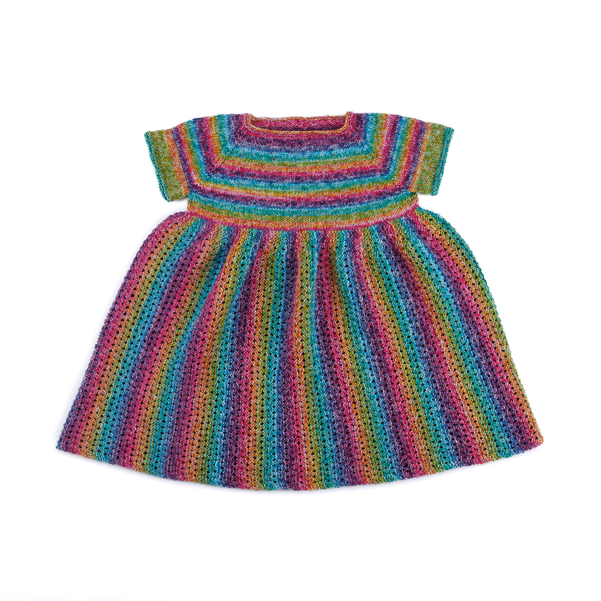 Bitty Stripes Baby Doll Knit Tunic made using Red Heart yarn