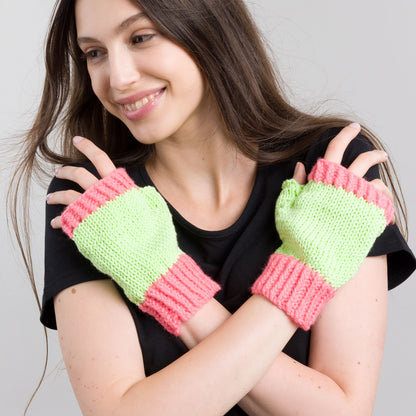 Red Heart Radiant Ribbed Knit Fingerless Mittens Radiant Ribbed Knit Fingerless Mittens made using Red Heart yarn