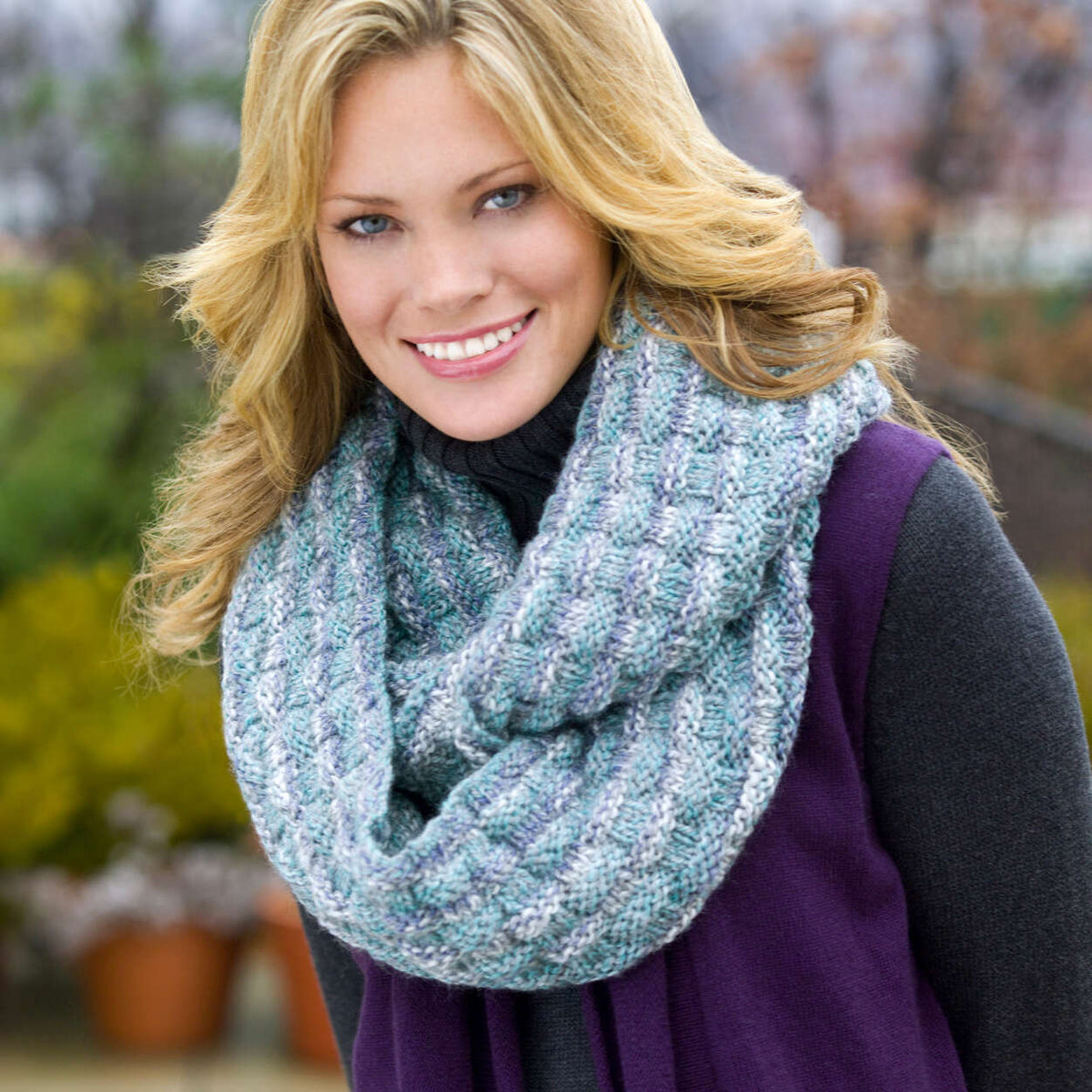 Knit Scarf made in Red Heart Stardust Yarn