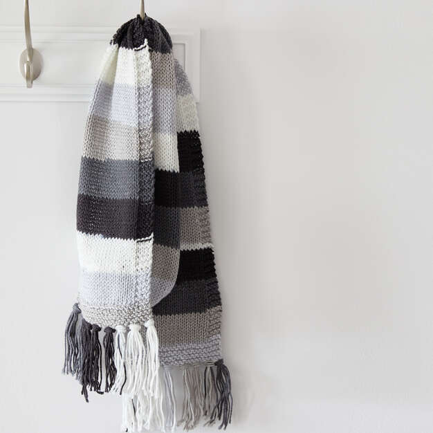 Knit Scarf made in Red Heart Super Saver Yarn