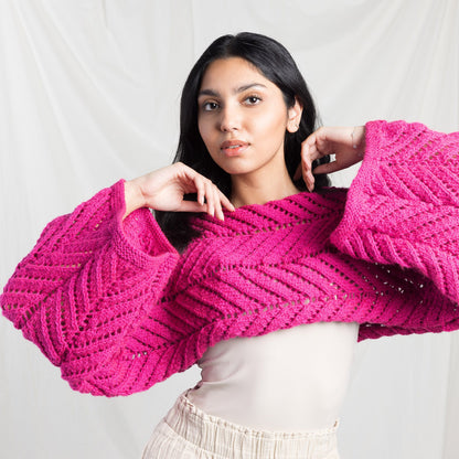Red Heart Sunray Panels Knit Shrug Knit Shrug made in Red Heart Yarn