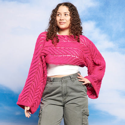 Red Heart Sunray Panels Knit Shrug Knit Shrug made in Red Heart Yarn