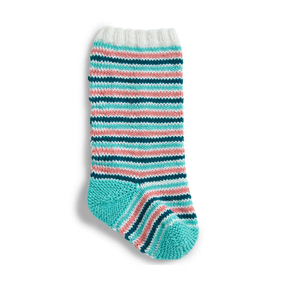Red Heart Stripey Knit Stocking Knit Stripy Stocking made in Red Heart Super Saver Yarn