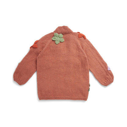 Red Heart Slouchy Knit Cardigan with Crochet Flowers Knit Cardigan made in Red Heart Yarn