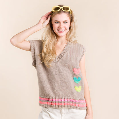 Red Heart Super Saver Hearty Knit Vest Knit Vest made in Red Heart Yarn