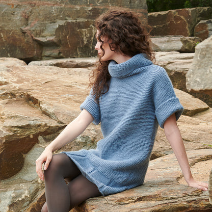 Red Heart Mags Garter Stitch Knit Tunic Knit Tunic made in Red Heart Super Saver Brushed Yarn