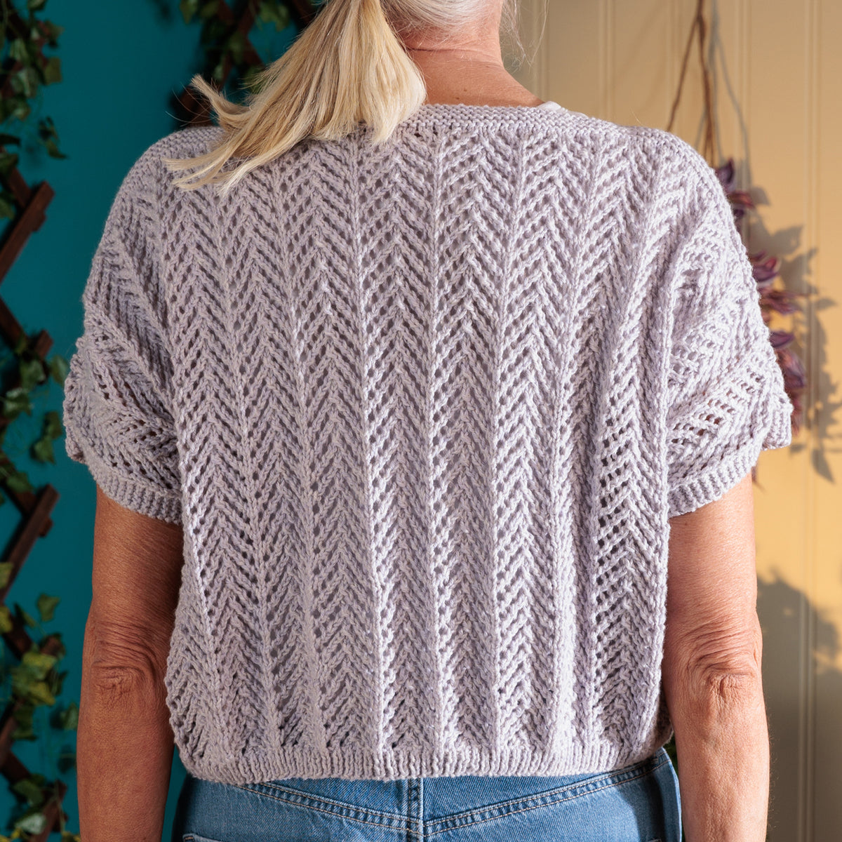 Chevron Lace Knit Top made using Red Heart yarn