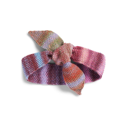 Red Heart Knit Hair Bow Knit Bow made in Red Heart Roll With It Melange Yarn