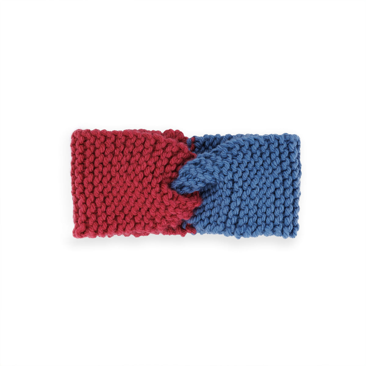 Knit Duo Twist Headband made using Red Heart yarn