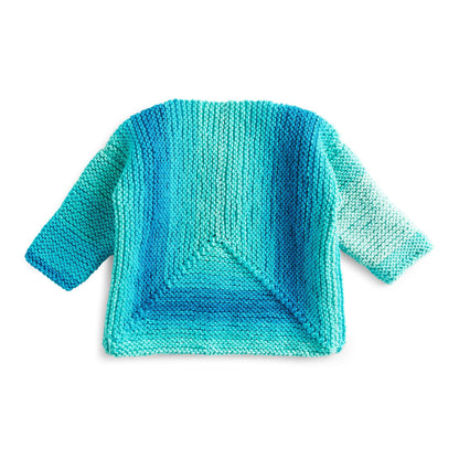 Red Heart Mitered Knit Baby Jacket Knit  made in Red Heart Super Saver Ombre yarn