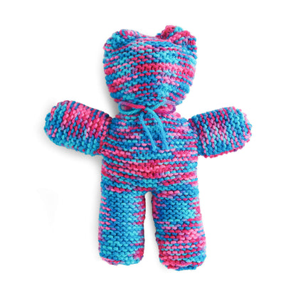 Red Heart Knit Teddy Bear Toy Knit  made in Red Heart Super Saver yarn