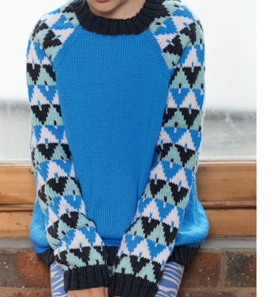 Knit Tween'S Graphic Pullover made using Red Heart yarn