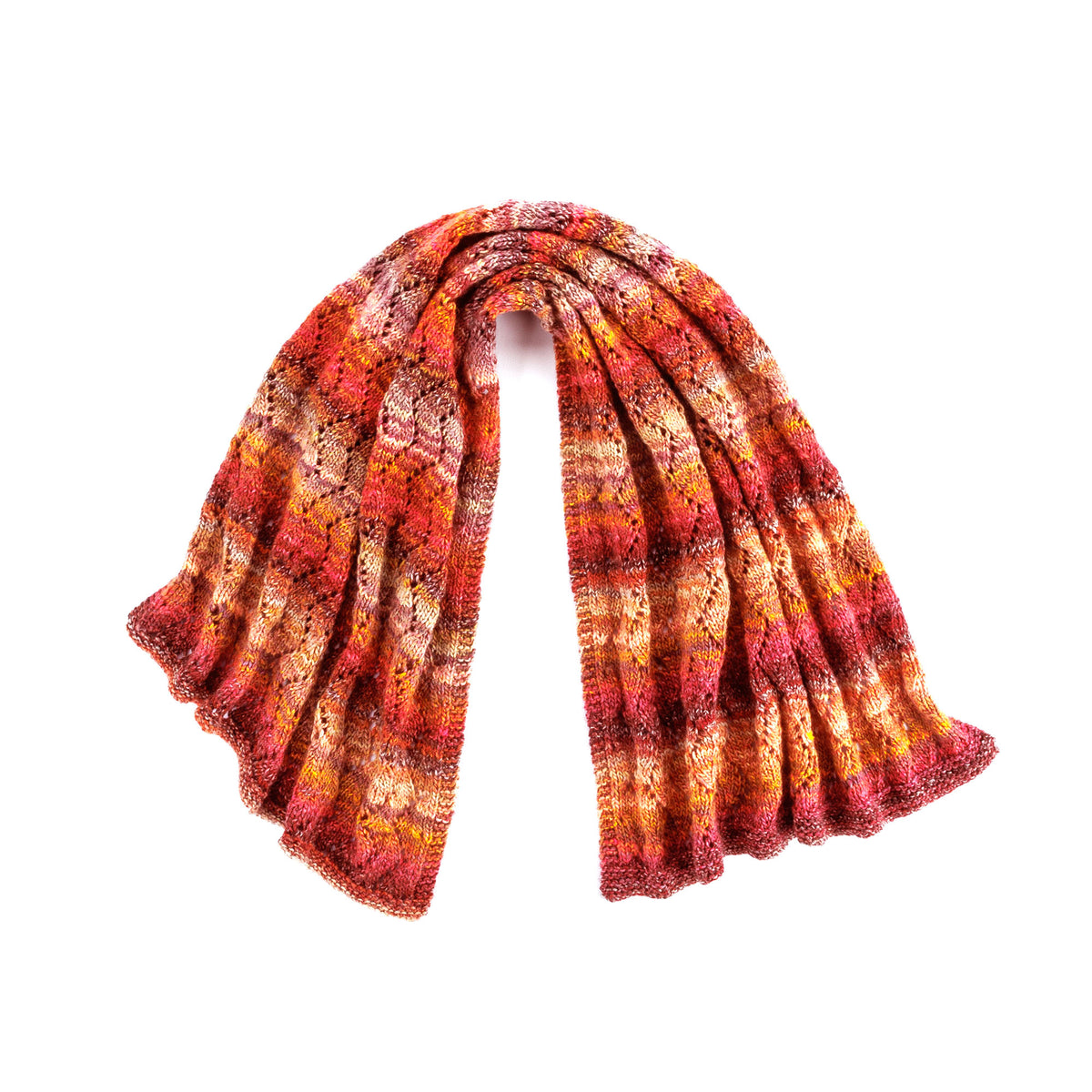 Knit Chevron Eyelets Shawl made using Red Heart yarn
