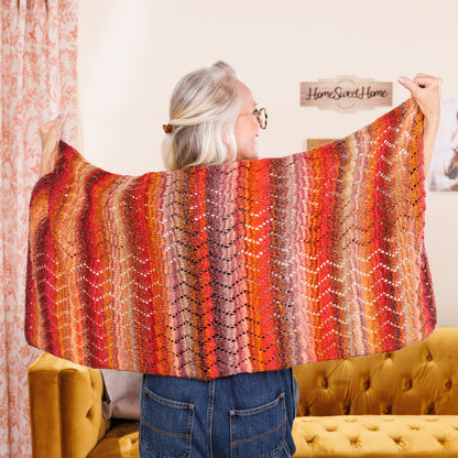 Red Heart Knit Chevron Eyelets Shawl Knit Chevron Eyelets Shawl made using Red Heart yarn