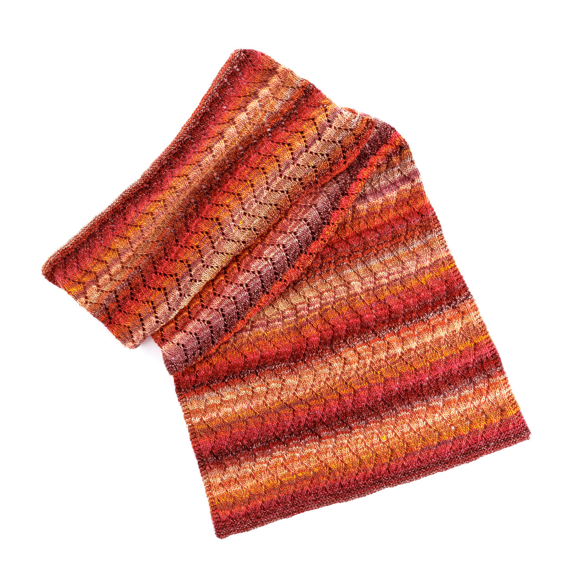 Knit Chevron Eyelets Shawl made using Red Heart yarn