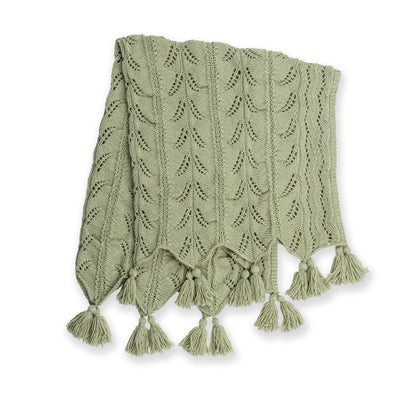 Red Heart Hawaiian Lacy Fern Throw Frosty Green