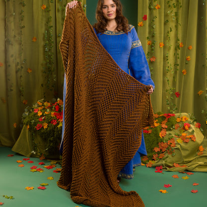 Red Heart Soft Zigging Knit Throw Toast